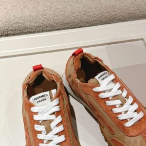hermes jet suede sneakers brown