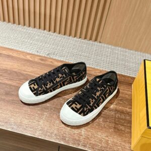fendi canvas sneakers black