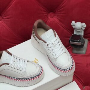 chloé high platform sneakers white