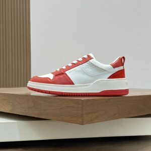 ferragamo napa leather sneakers red white