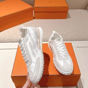 hermes jet suede sneakers white