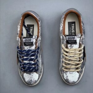 golden goose true star sneakers silver