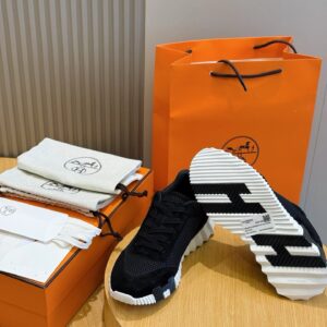 hermes bouncing sneakers black white