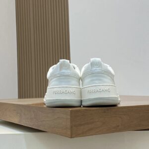 ferragamo napa leather sneakers white