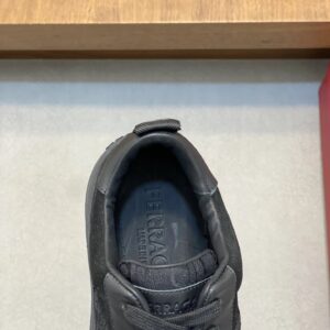 ferragamo napa leather sneakers black