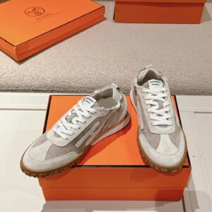 hermes jet suede sneakers off white