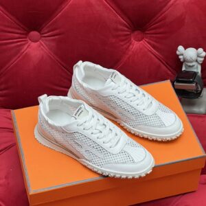 hermes jet suede mesh sneakers white