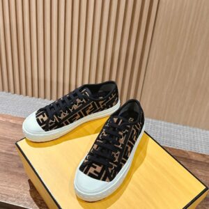 fendi canvas sneakers black