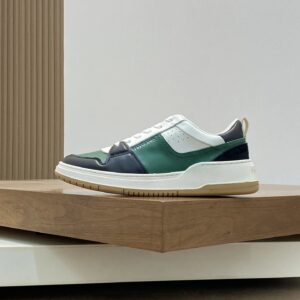 ferragamo napa leather sneakers black green white