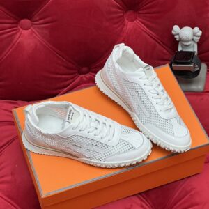 hermes jet suede mesh sneakers white