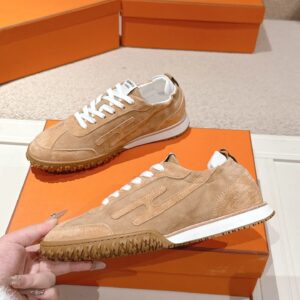 hermes jet suede sneakers beige