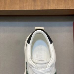 ferragamo napa leather sneakers black green white