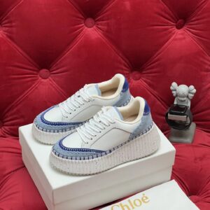 chloé platform sneakers white
