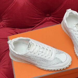 hermes jet suede mesh sneakers white