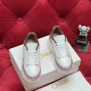 chloé high platform sneakers white