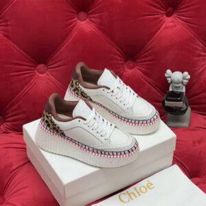 chloé high platform sneakers white