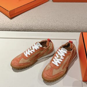 hermes jet suede sneakers brown