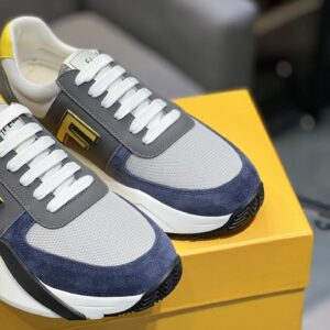 fendi flow men's fashion sneakers yellow blue