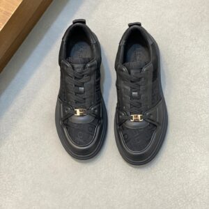 ferragamo napa leather sneakers black