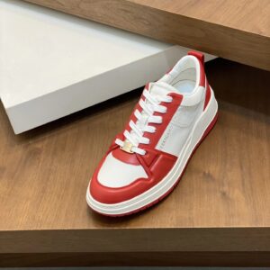 ferragamo napa leather sneakers red white