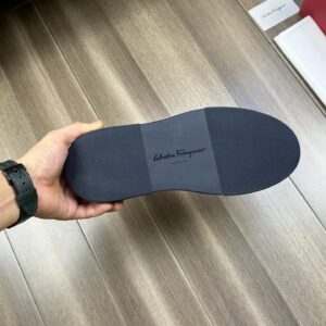 ferragamo casual napa leather mesh sneakers white