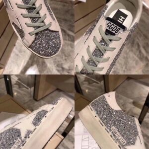 golden goose hi star sneakers glitter silver