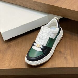 ferragamo napa leather sneakers black green white