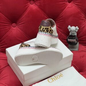 chloé high platform sneakers white