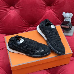 hermes jet suede mesh sneakers black