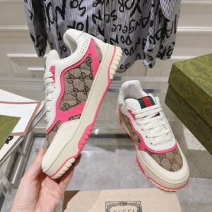 gucci re web sneakers pink beige