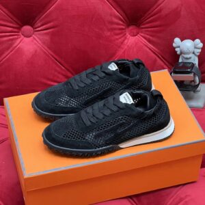 hermes jet suede mesh sneakers black