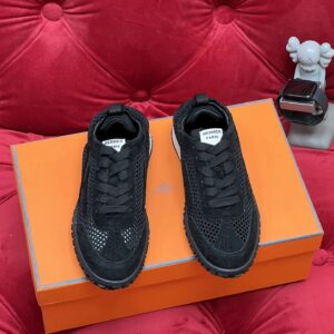 hermes jet suede mesh sneakers black