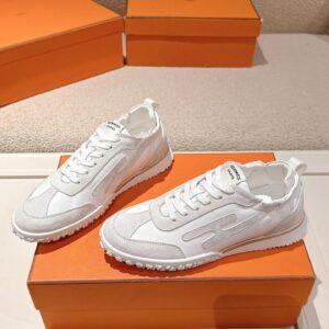 hermes jet suede sneakers white
