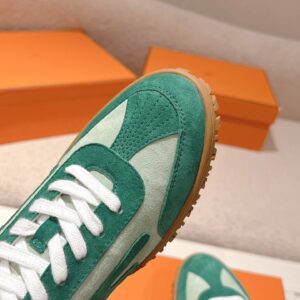 hermes jet suede sneakers green