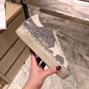 golden goose hi star sneakers glitter silver