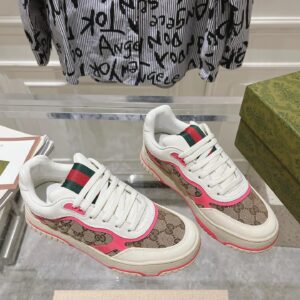 gucci re web sneakers pink beige