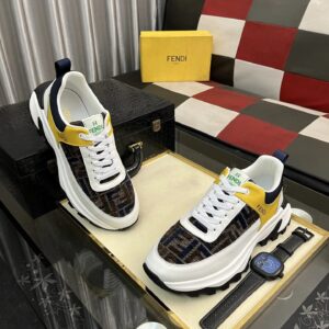 fendi classic sneakers white yellow