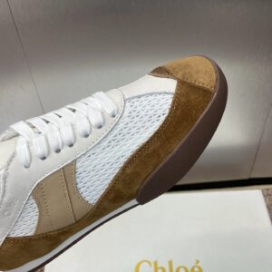 chloe low top sneakers white brown