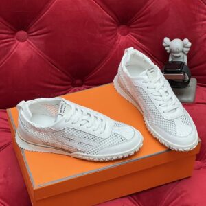 hermes jet suede mesh sneakers white