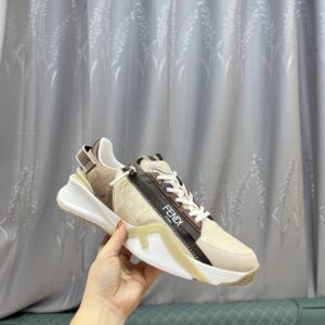fendi flow men's fashion sneakers light brown