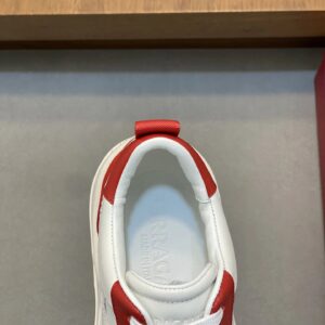 ferragamo napa leather sneakers red white