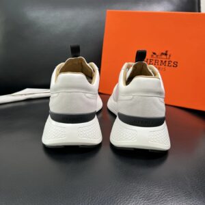 hermes jet leather sneakers white