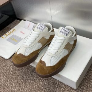 chloe low top sneakers white brown