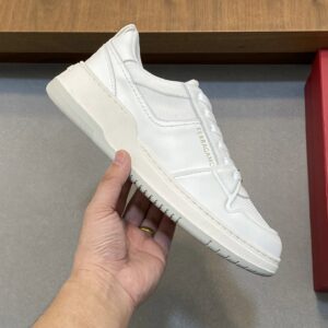 ferragamo napa leather sneakers white
