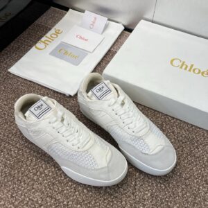 chloe white leather sneakers