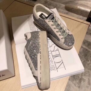 golden goose hi star sneakers glitter silver