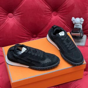hermes jet suede mesh sneakers black