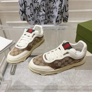 gucci re web sneakers white brown