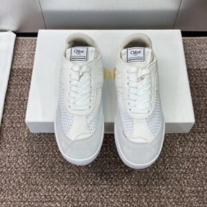 chloe white leather sneakers