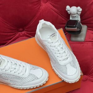 hermes jet suede mesh sneakers white